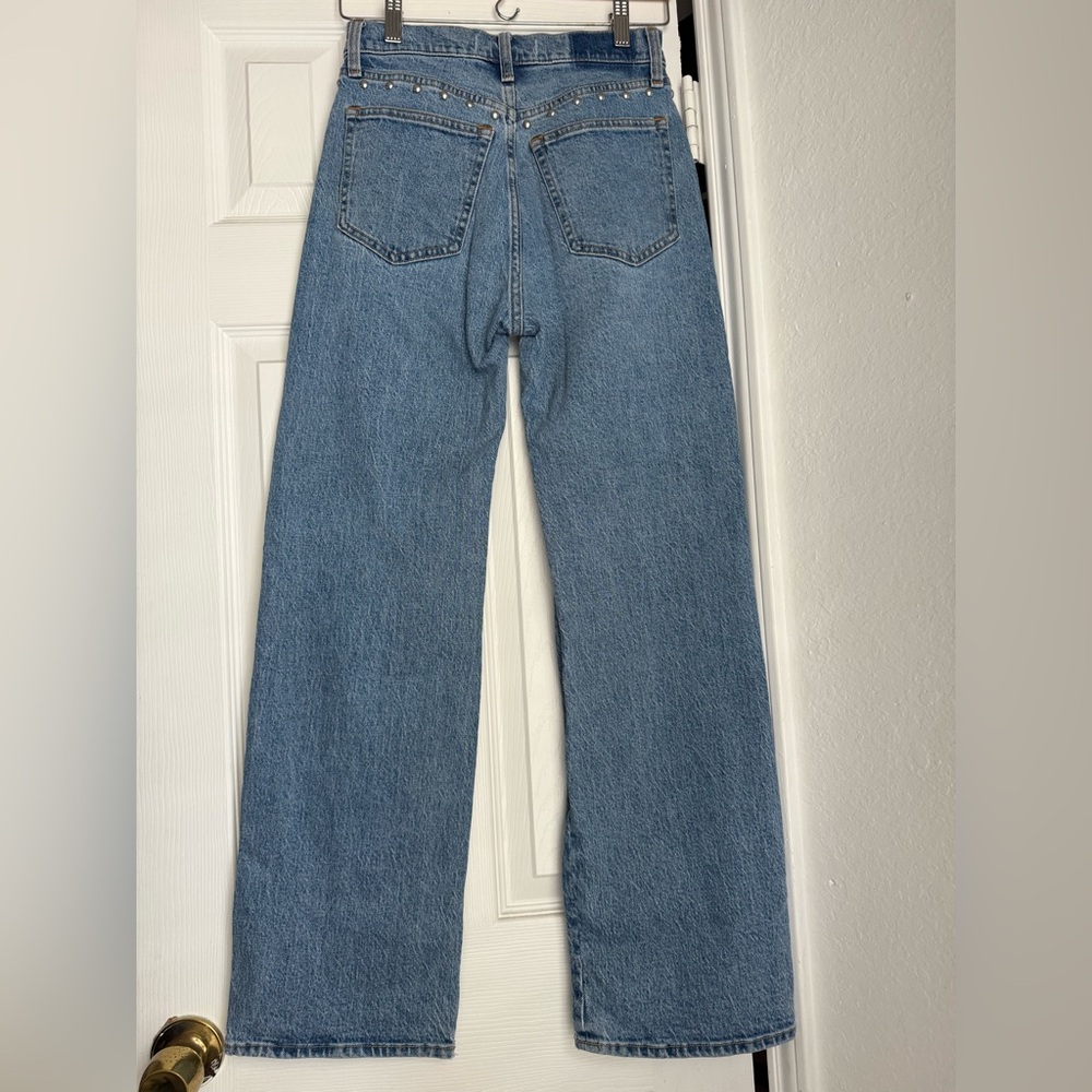 Abercrombie & fitch studded straight jeans. High rise 90’s relaxed - Picture 2 of 5